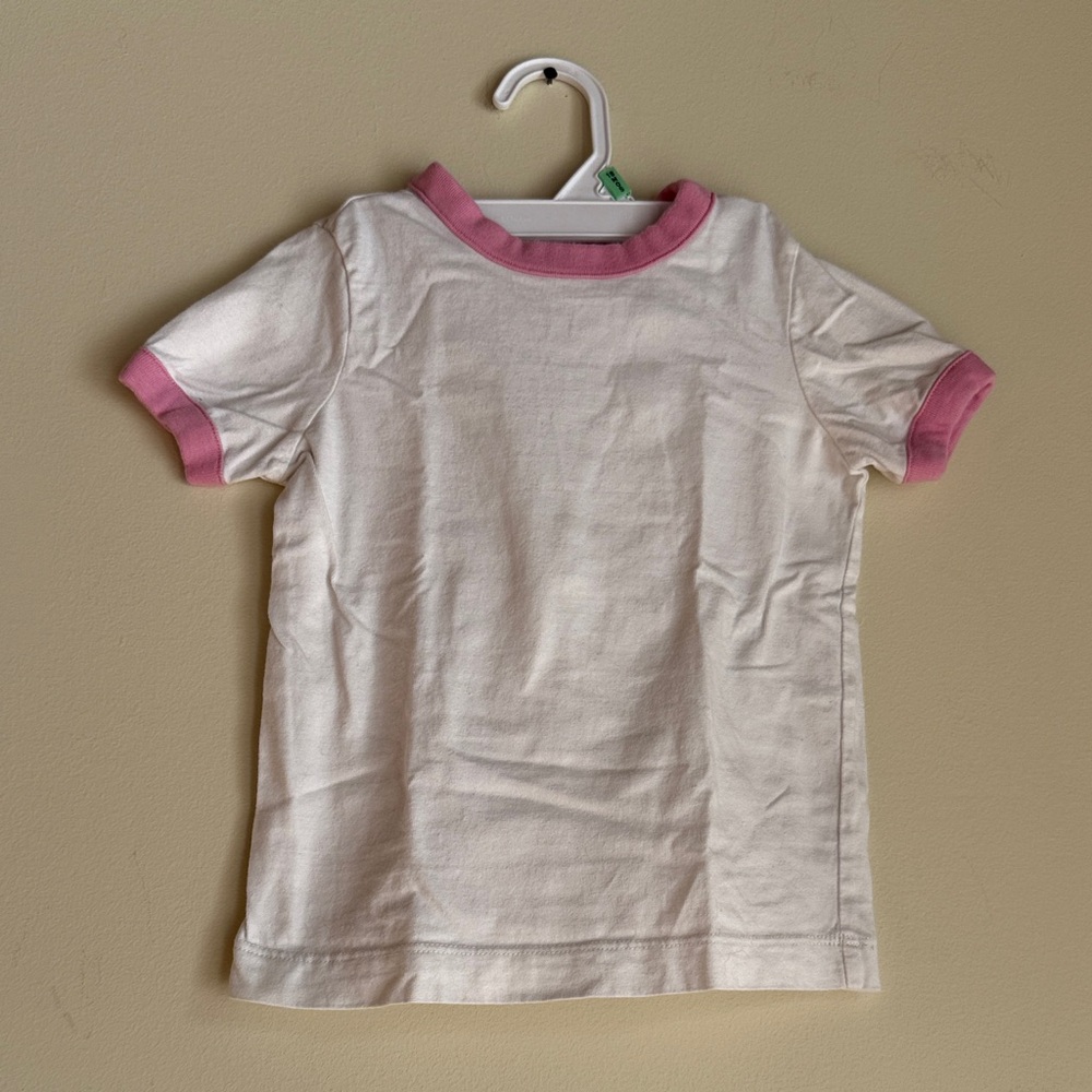 HANNA ANDERSSON - White and Pink Toddler T-Shirt